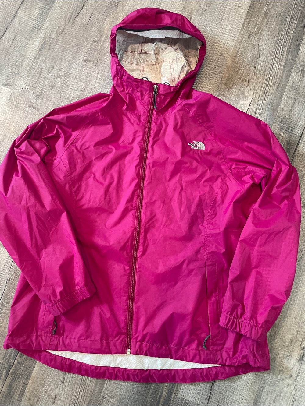 The North Face Bright Pink Hooded Women’s Rain Jacket